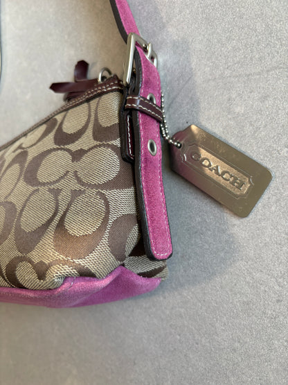 Coach Hampton Pink and Beige Shoulder Bag