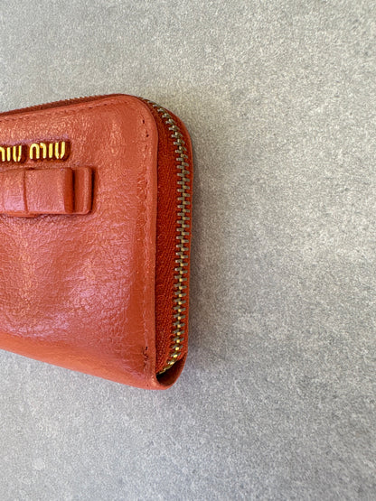 Miu Miu Orange Zipper Wallet
