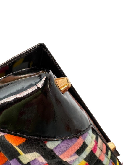 Chanel Shoulder Bag No. 6 Flap Velvet Multicolor Black