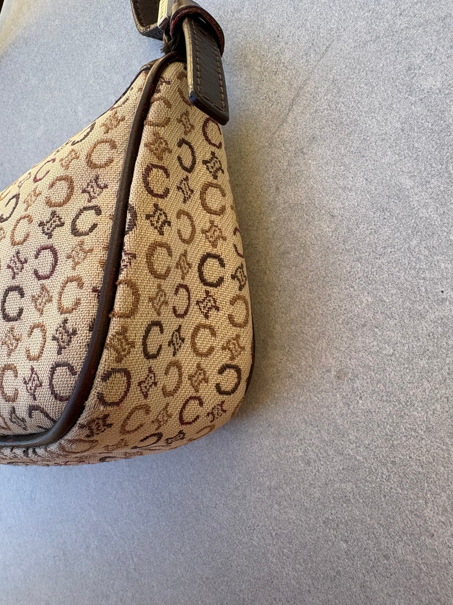Celine Brown Monogram Macadam Shoulder Bag