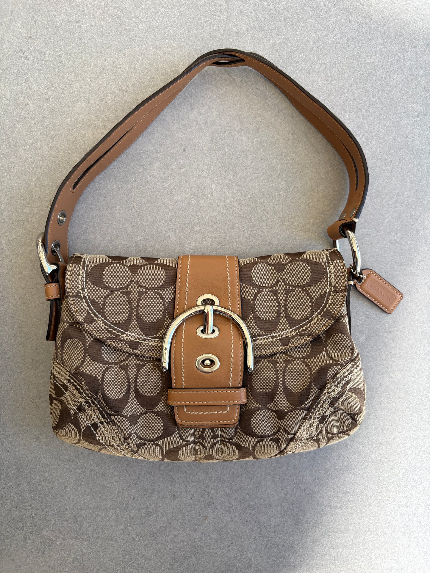 Coach Soho Brown Monogram Shoulder Bag