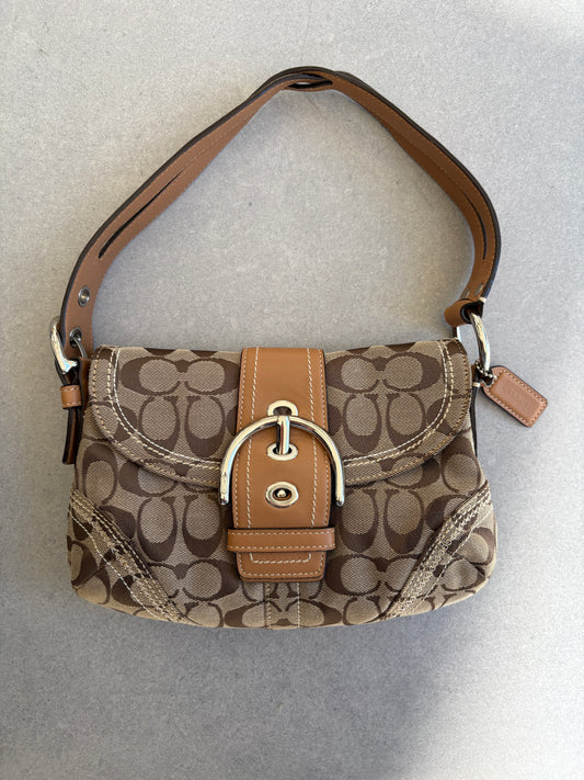 Coach Soho Brown Monogram Shoulder Bag