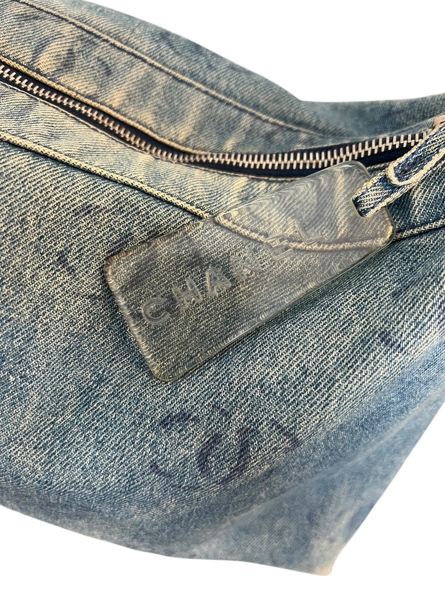 Chanel CC Denim Hobo Shoulder Bag