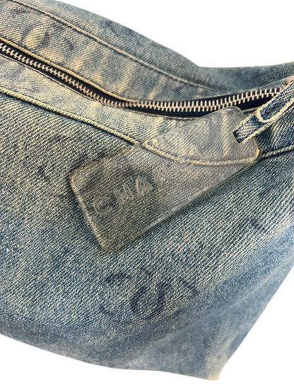 Chanel CC Denim Hobo Shoulder Bag