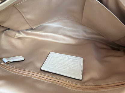 Coach Soho Legacy Cream and Brown Leather Shoulder Bag
