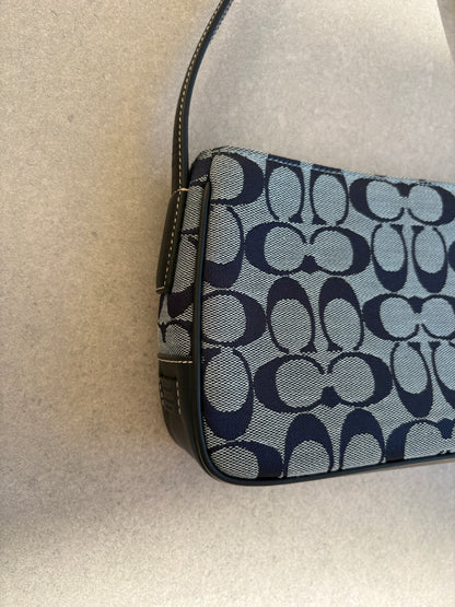 Coach Blue Monogram Shoulder Bag
