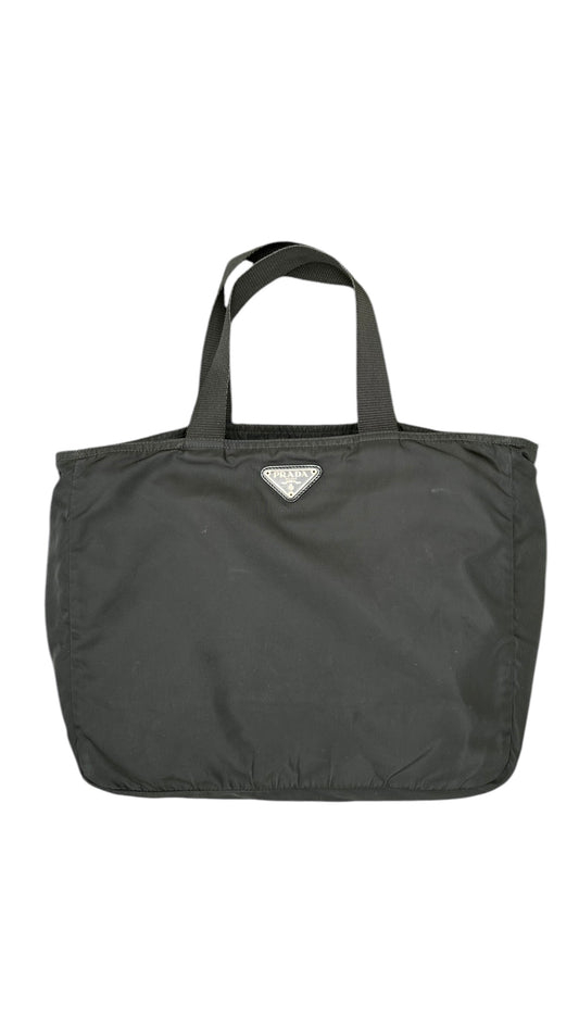 Prada Black Nylon Shoulder Tote Bag