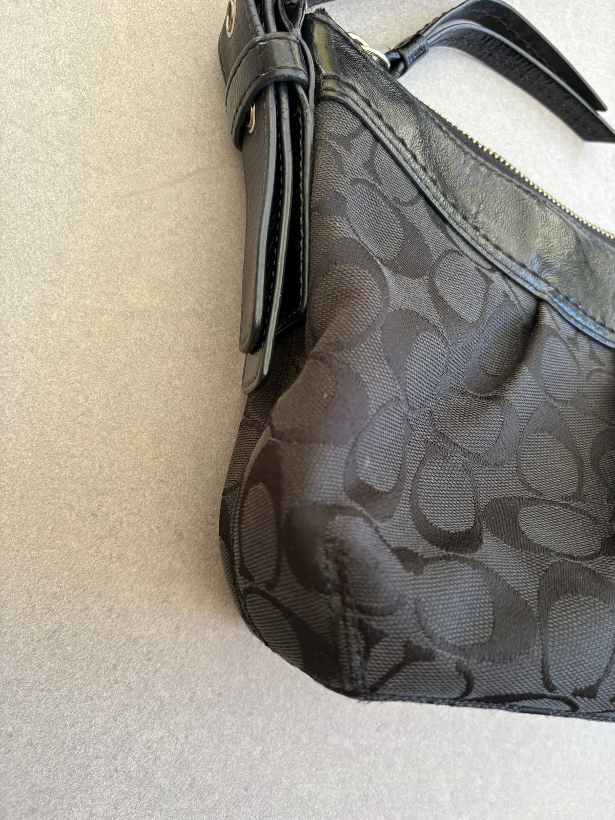 Coach Black Crescent Moon Monogram Shoulder Bag