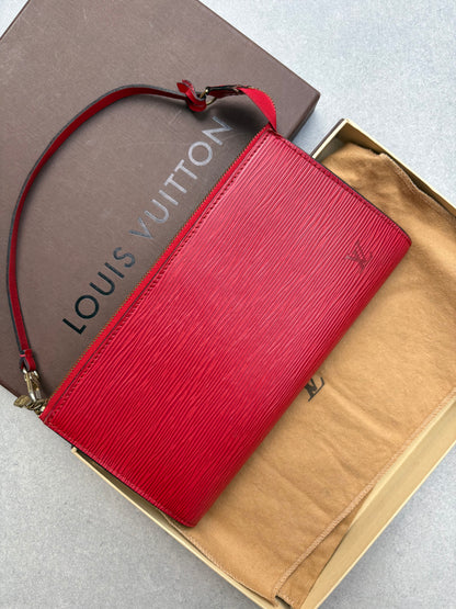Louis Vuitton Red Epi Leather Pochette Accessoires