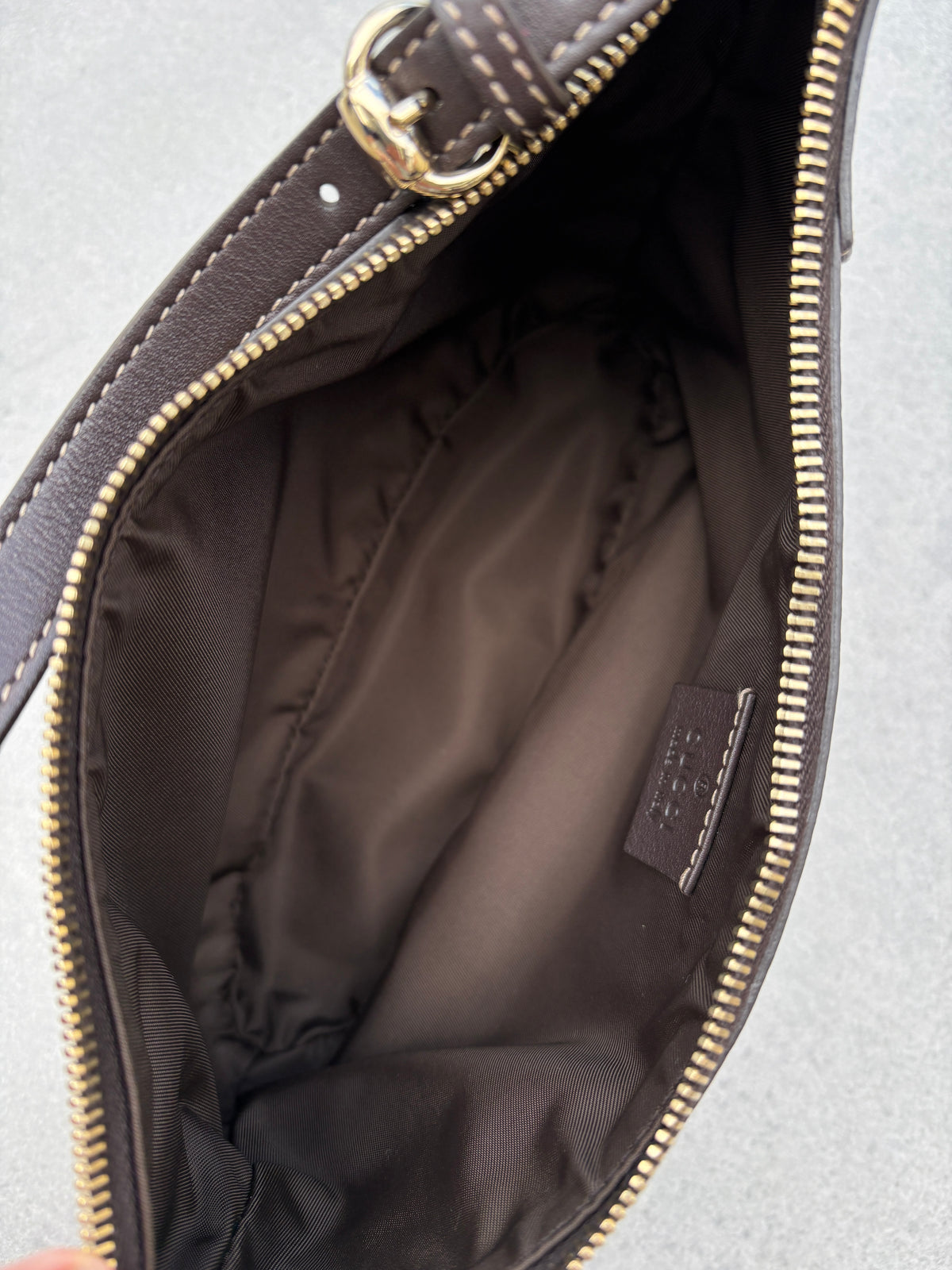Gucci GG Canvas Pochette with Black Trim