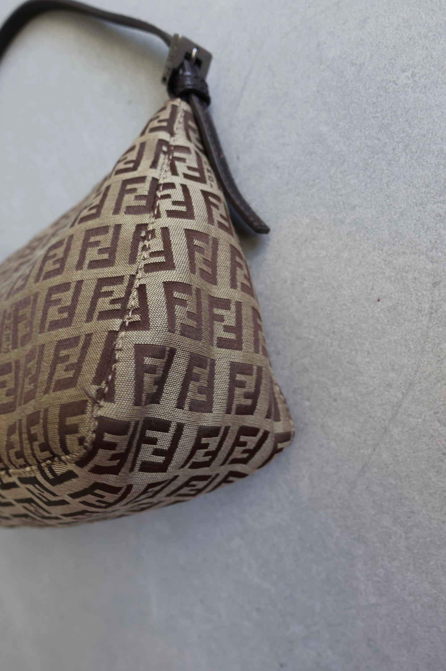Fendi Brown Zucchino Mamma Baguette Bag