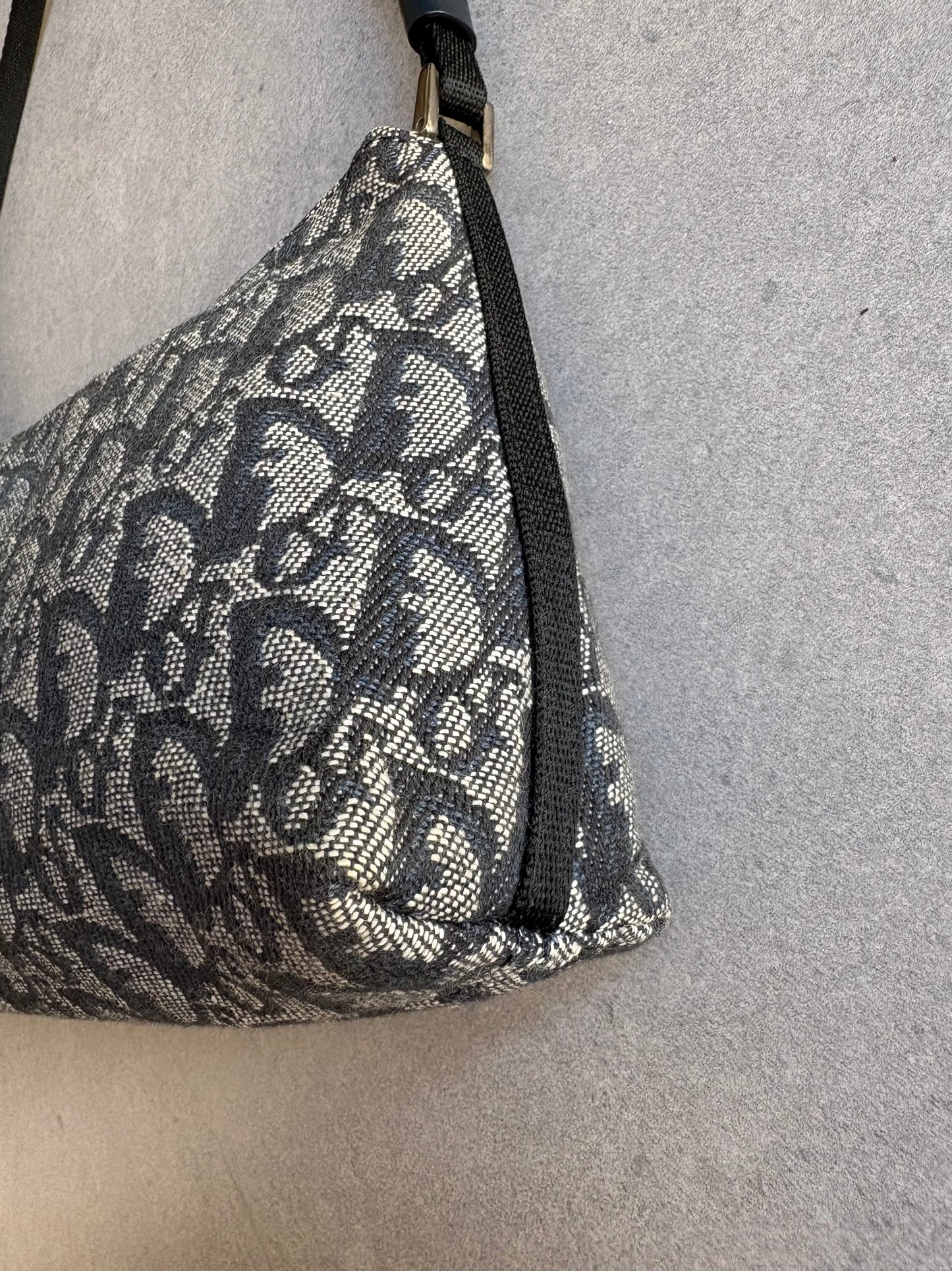 Christian Dior 2000s Blue Trotter Monogram Shoulder Bag