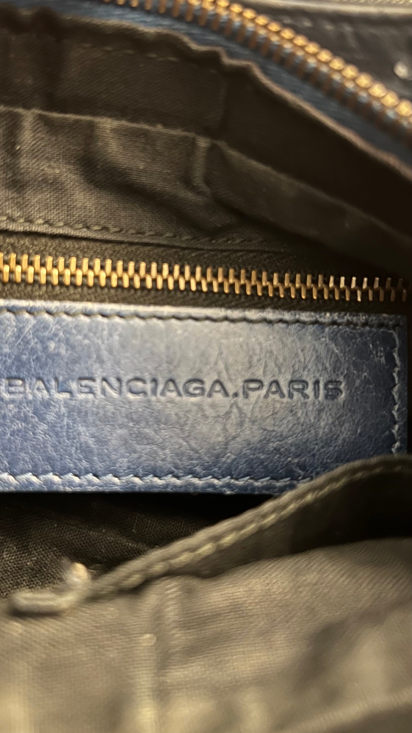 2000s Balenciaga Navy Leather City Hip Crossbody Bag