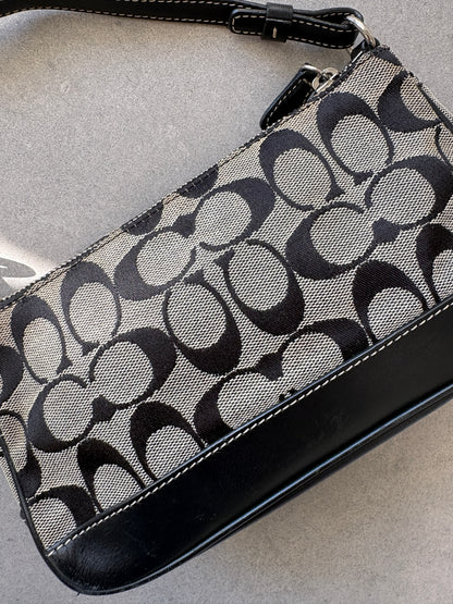 Coach Demi Black and Grey Shoulder Bag
