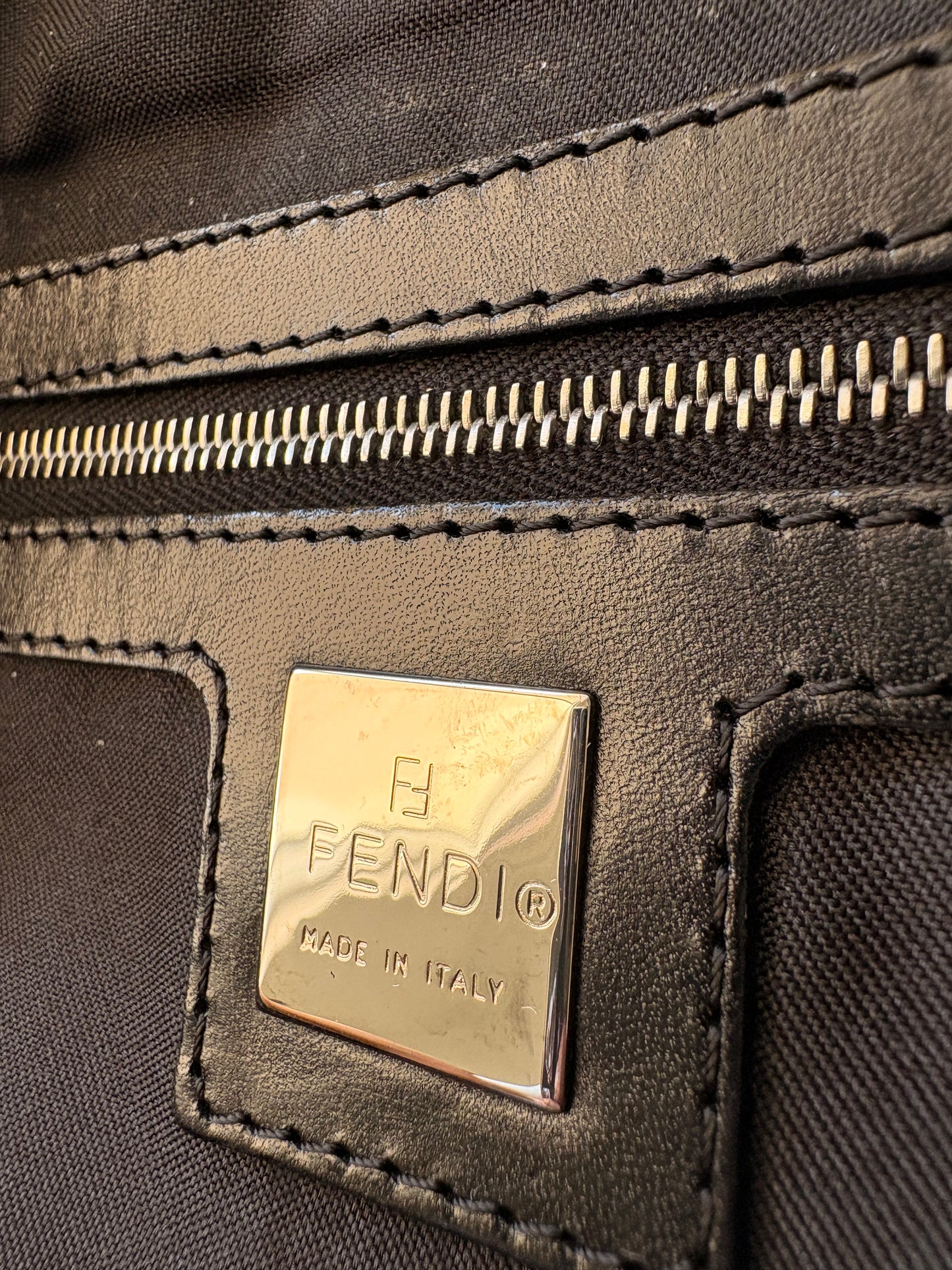 Fendi Zucca Shoulder Bag Black