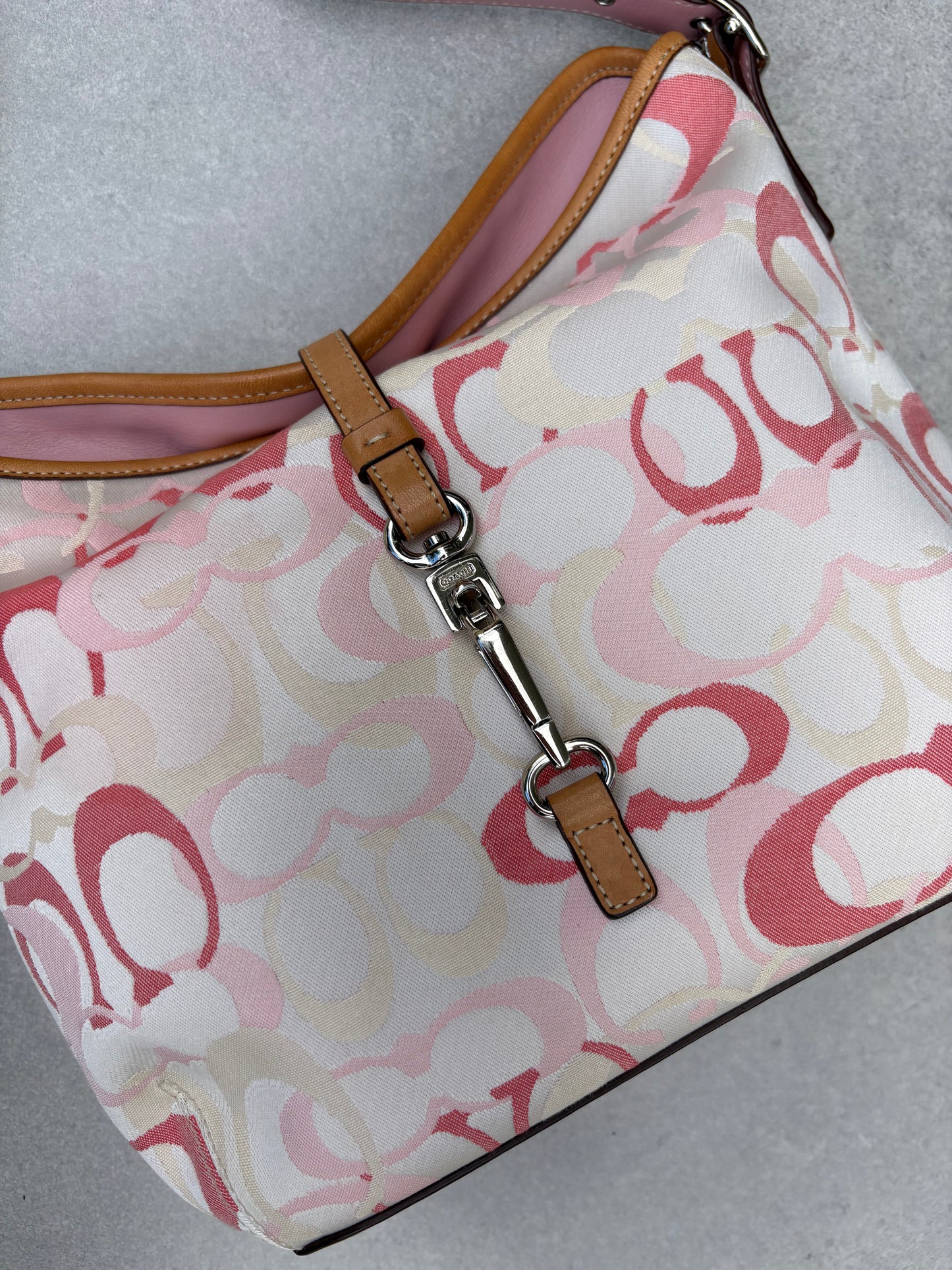 Coach Optic Pink Hampton Shoulder Bag with Clasp