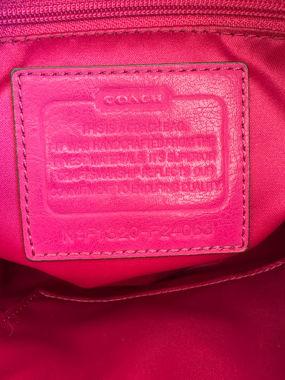 Coach Poppy Beige and Pink Monogram Shoulder Bag