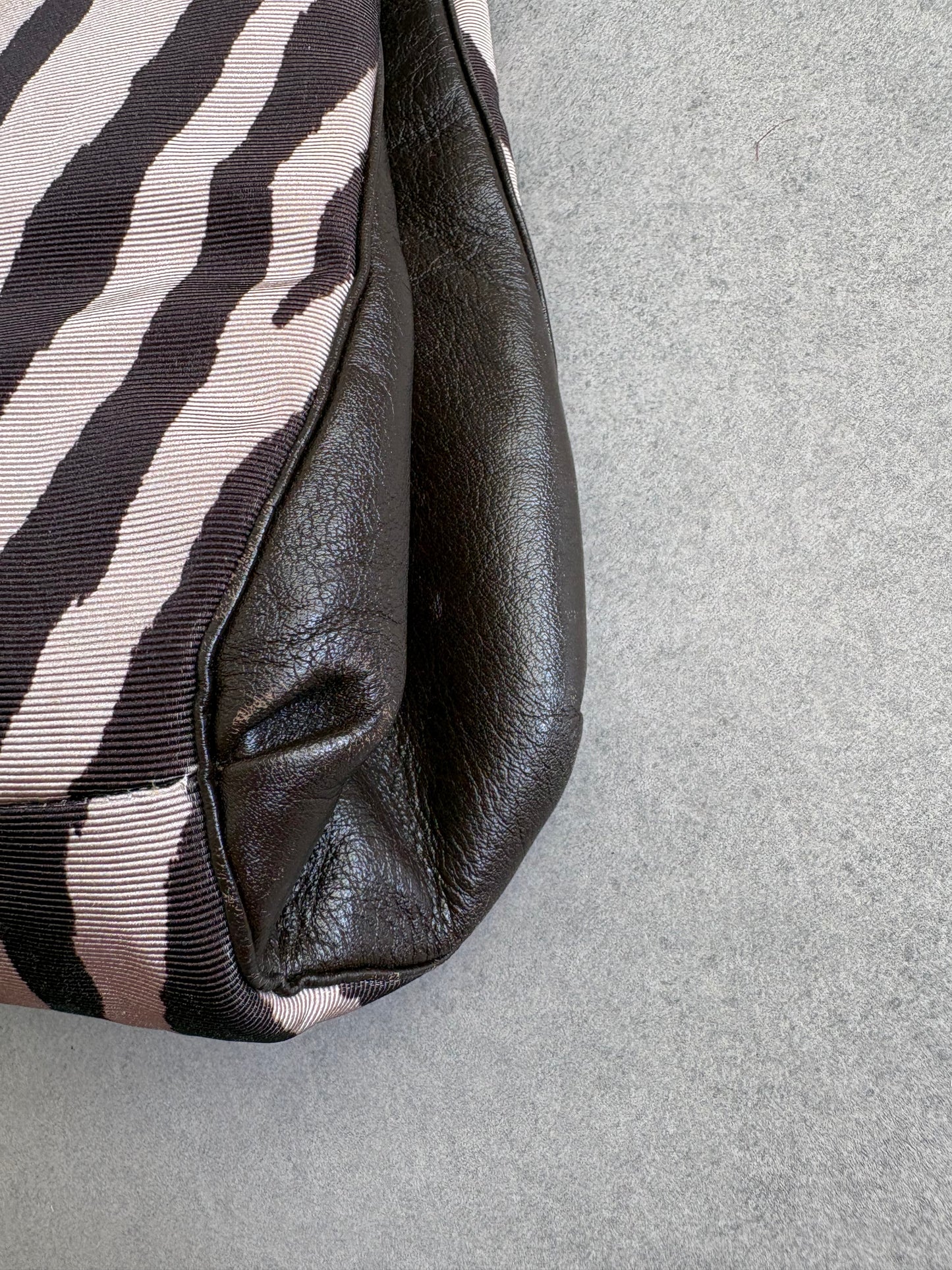 Coach Tote Black and Zebra Print Shoulder Bag