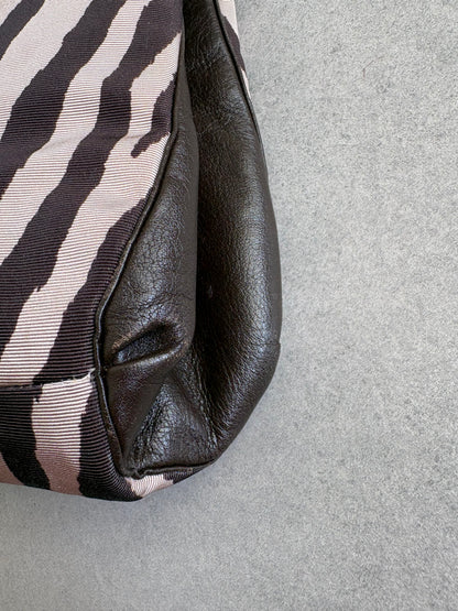 Coach Tote Black and Zebra Print Shoulder Bag