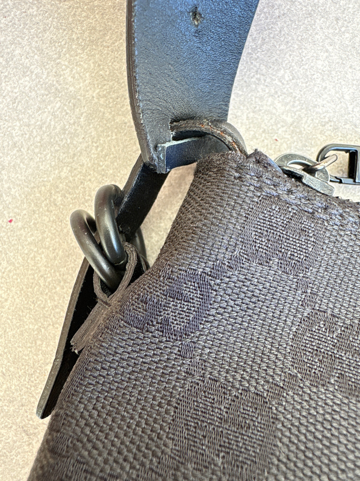 Gucci Black GG Canvas and Leather Pochette