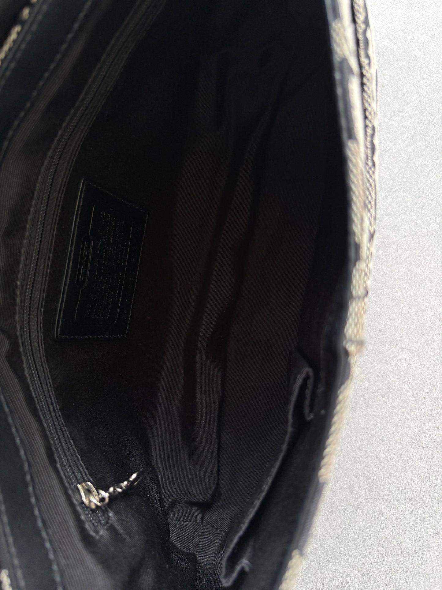 Coach Soho Black and Grey Monogram Shoulder Bag