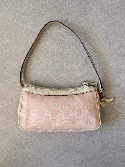 Gucci Pink GG Canvas & Leather Abbey Pochette