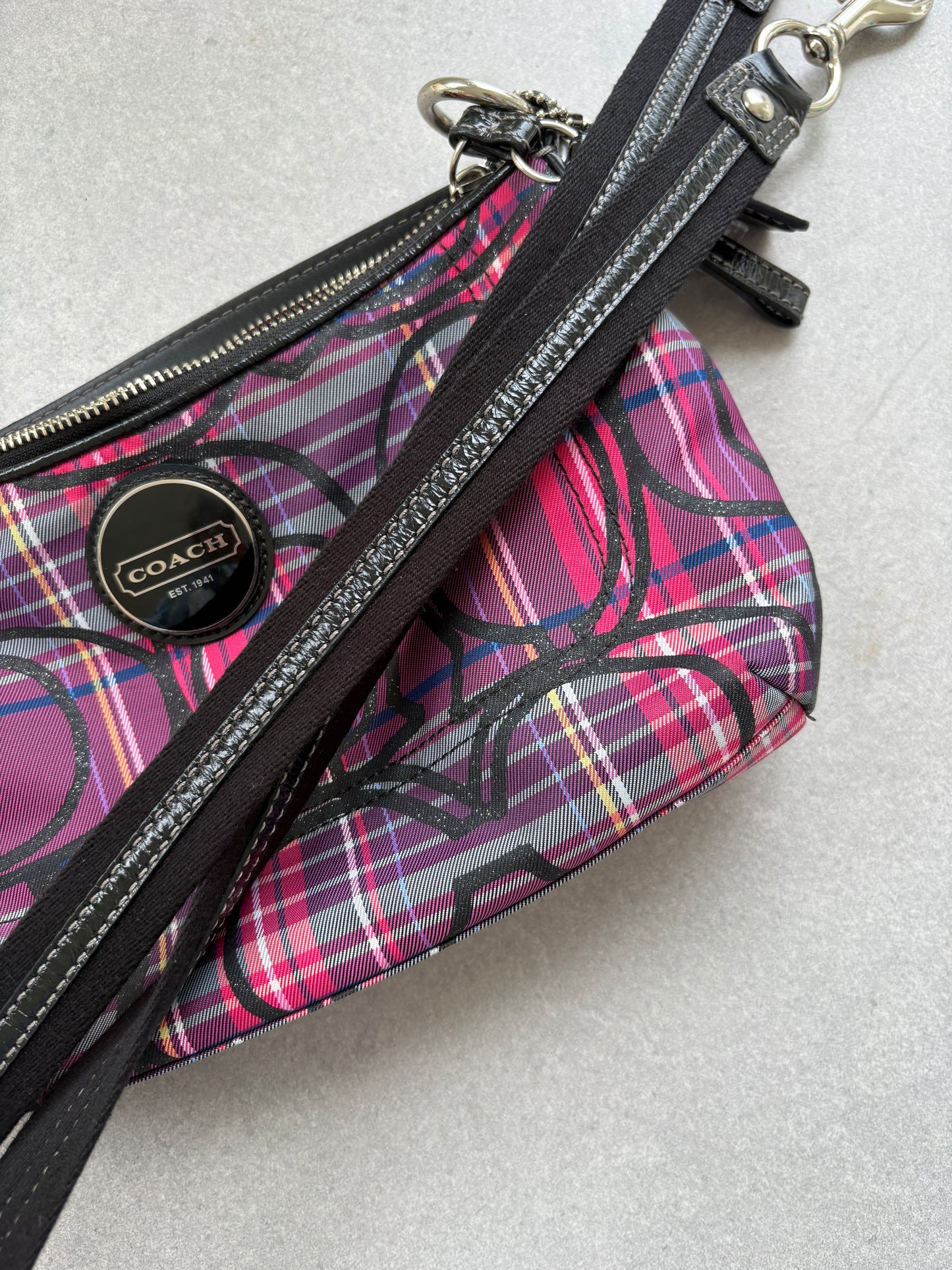 Coach Poppy Tartan Shoulder Bag