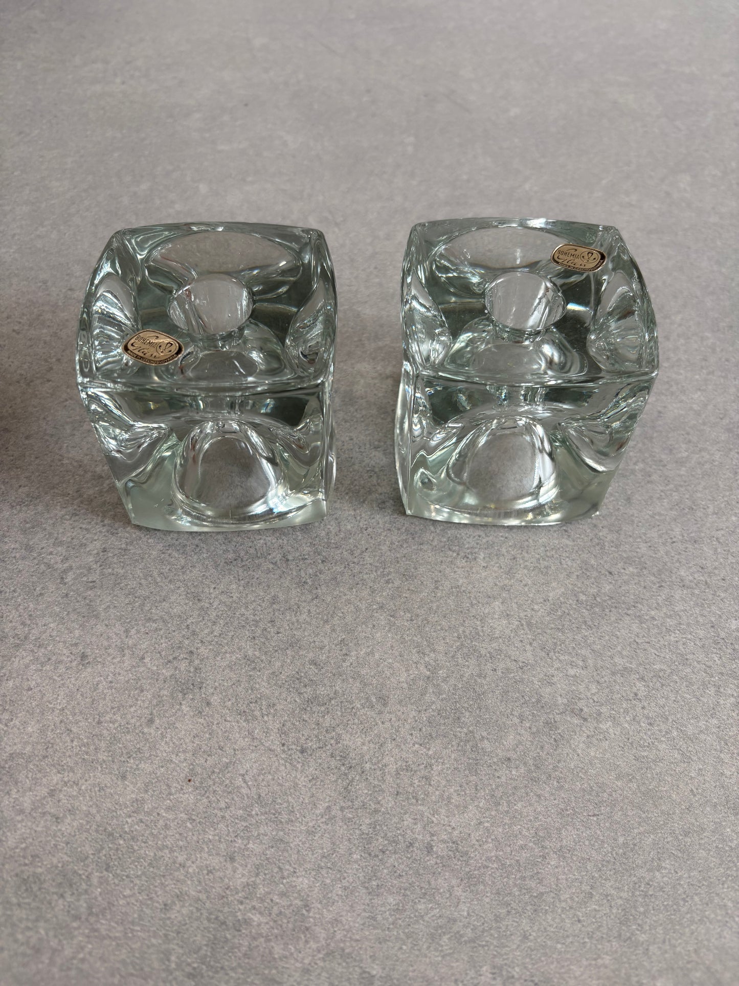 Bohemian Glass Candle Holders