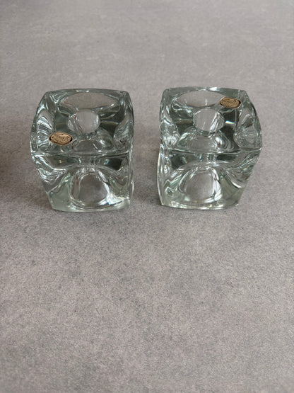 Bohemian Glass Candle Holders