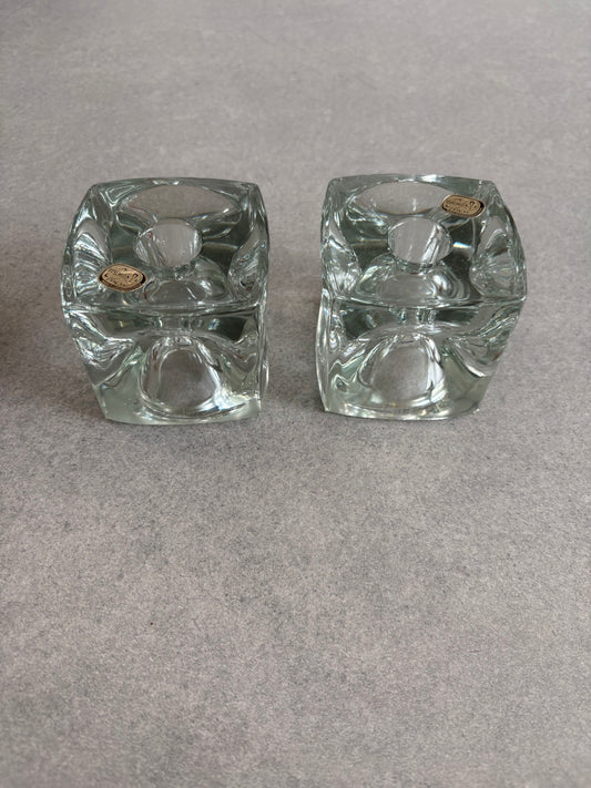 Bohemian Glass Candle Holders