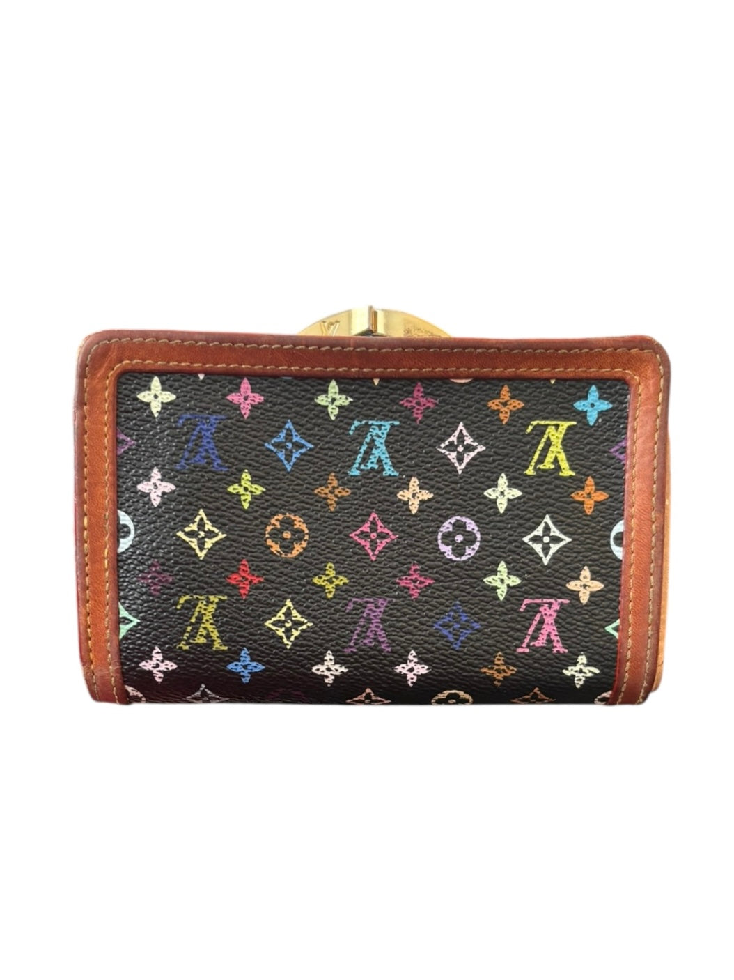 Louis Vuitton x Takashi Murakami Black Viennois wallet