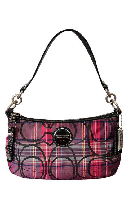 Coach Poppy Berry Tartan Plaid Shoulder Bag