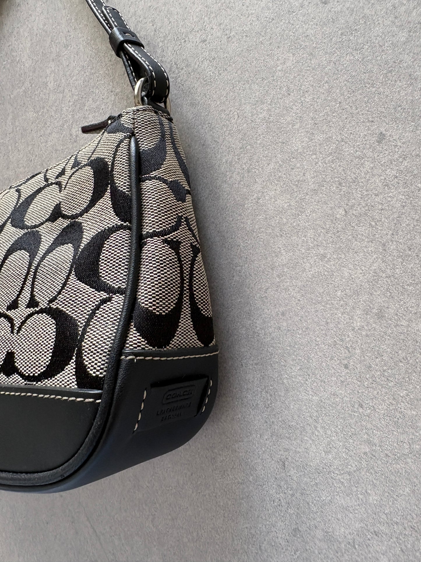 Coach Demi Black and Grey Shoulder Bag