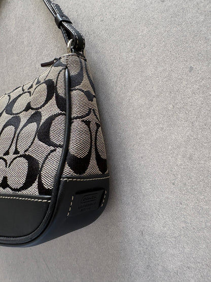 Coach Demi Black and Grey Shoulder Bag