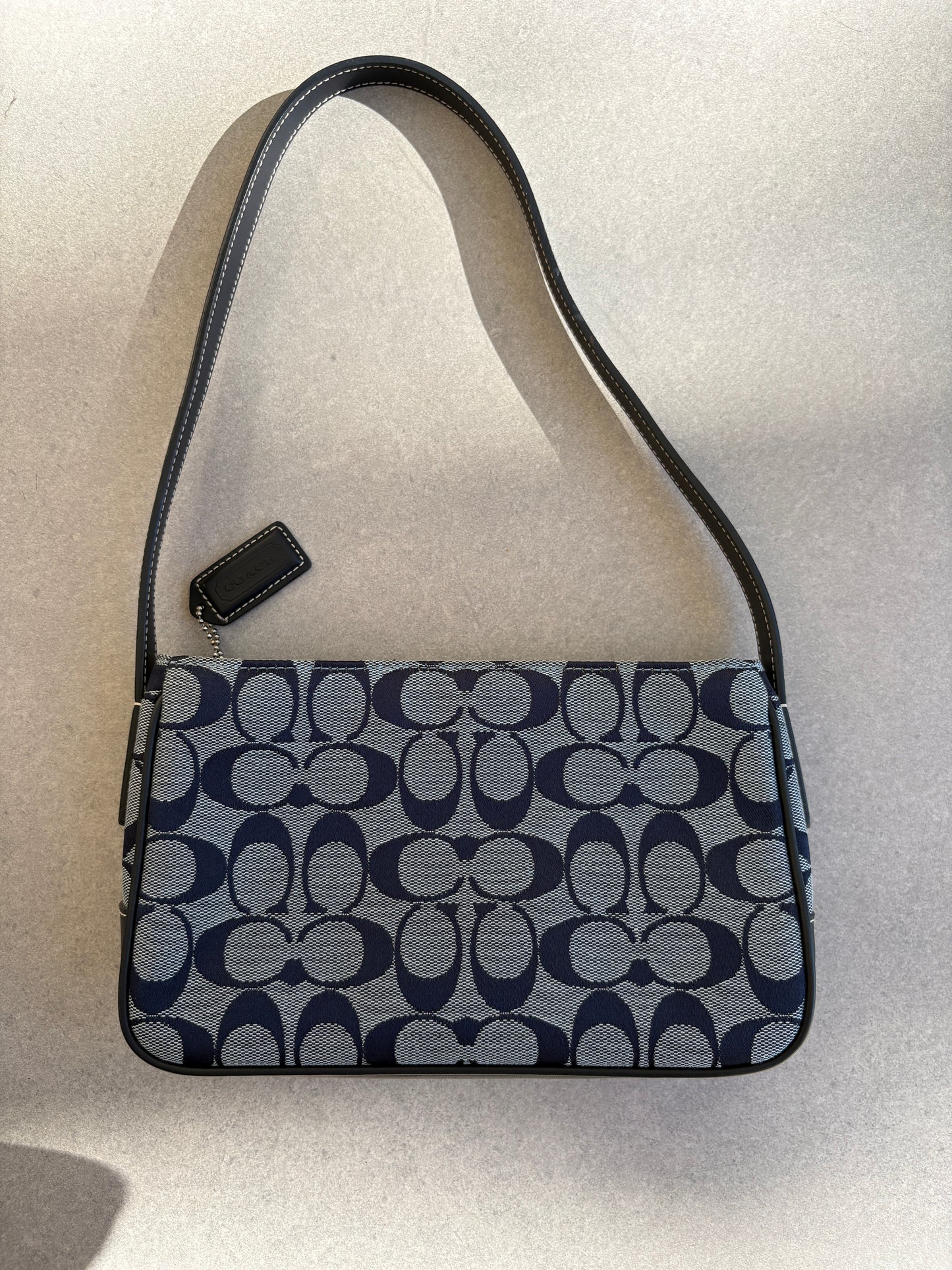 Coach Blue Monogram Shoulder Bag