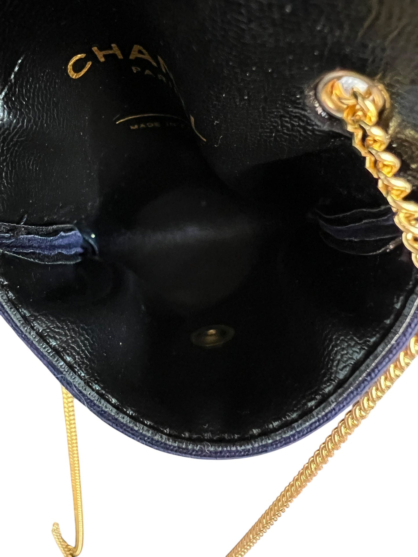 Chanel Chain Pouch Jersey Navy