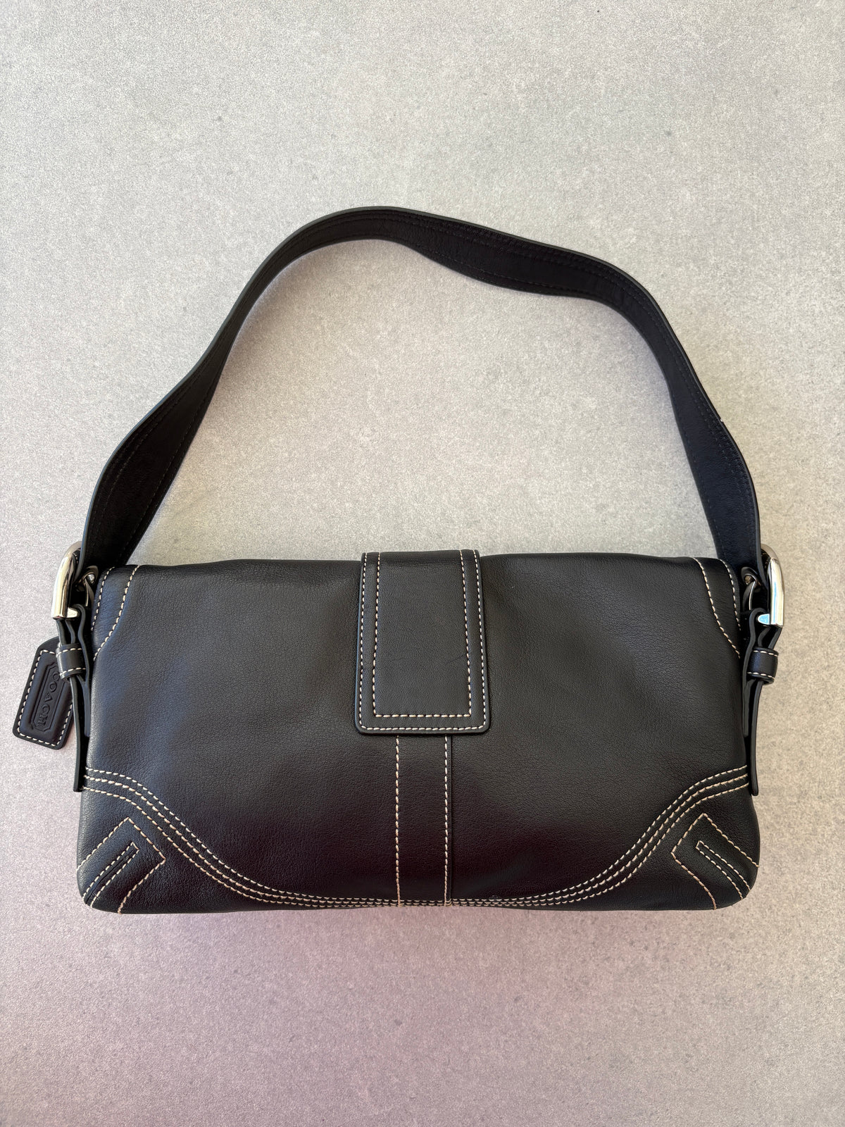 Coach Soho Black Leather Shoulder Bag