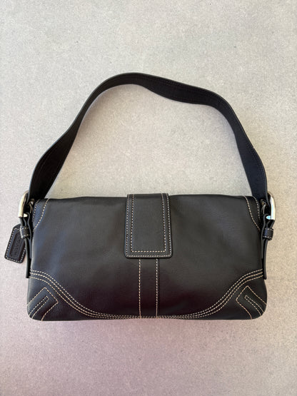 Coach Soho Black Leather Shoulder Bag