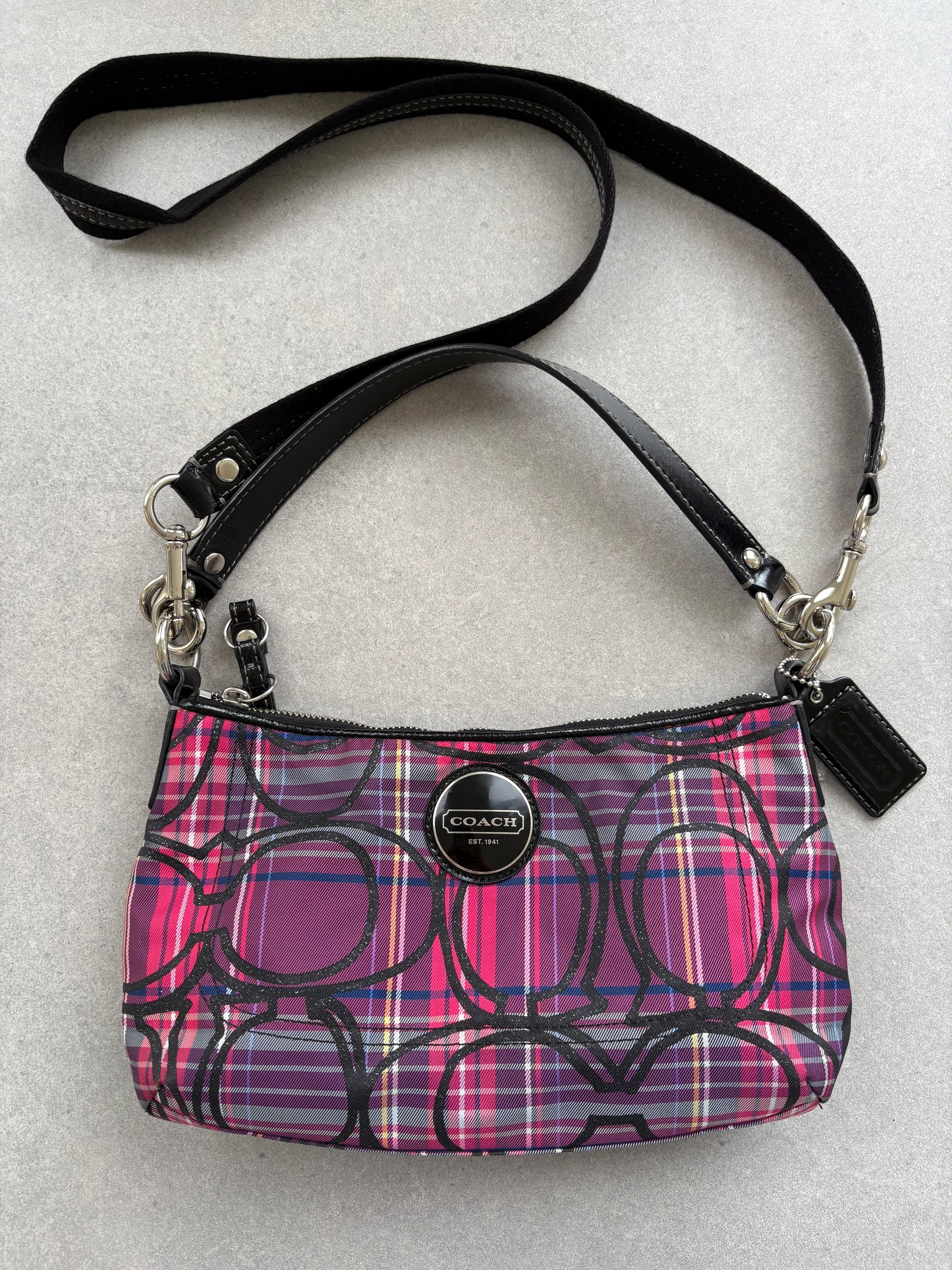 Coach Poppy Tartan Shoulder Bag
