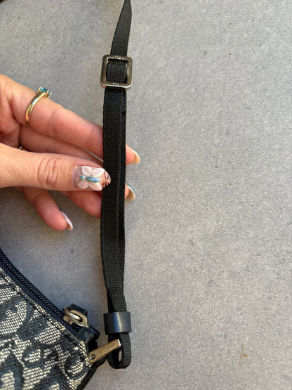 Christian Dior 2000s Blue Trotter Monogram Shoulder Bag
