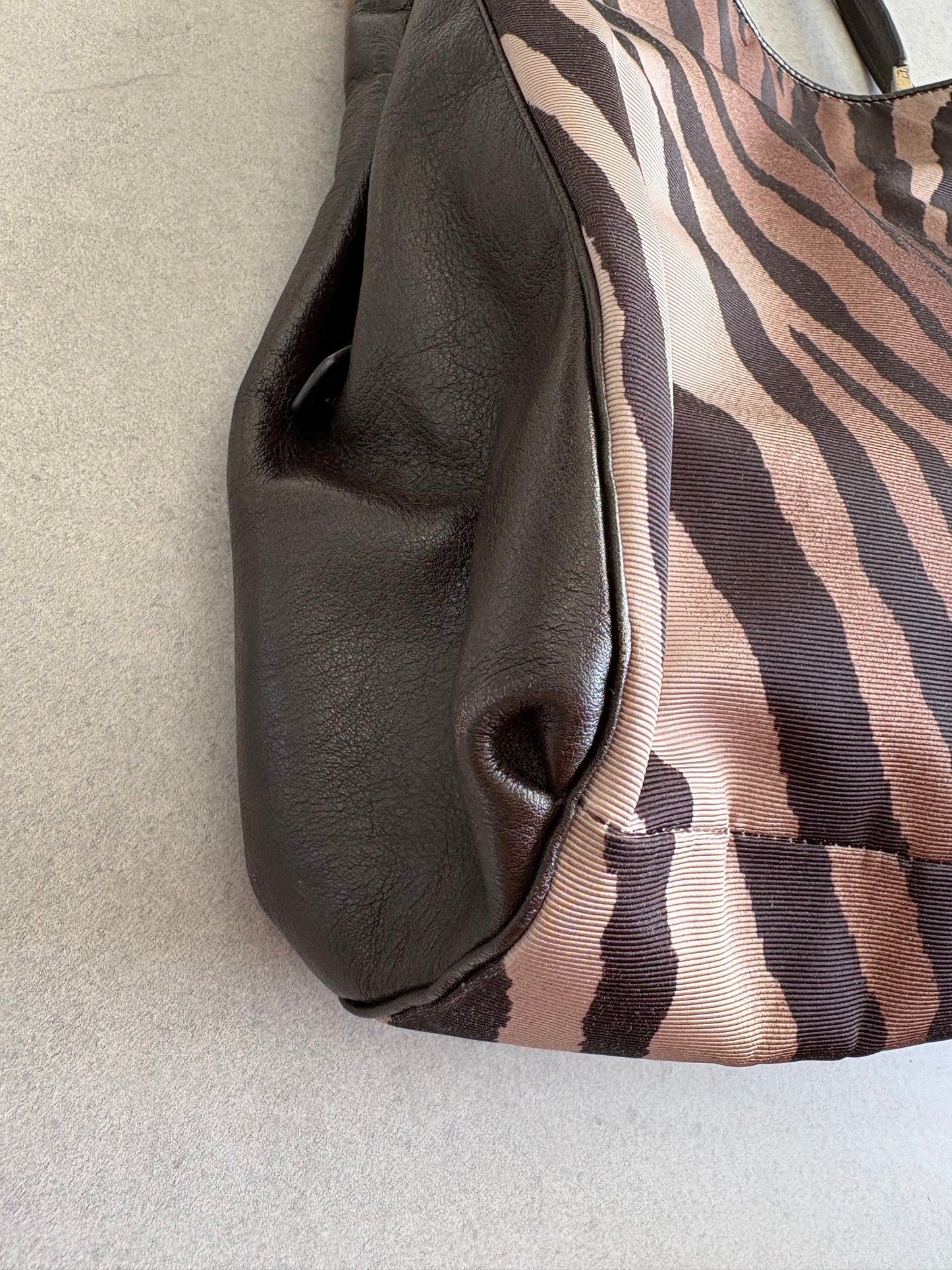 Coach Tote Black and Zebra Print Shoulder Bag