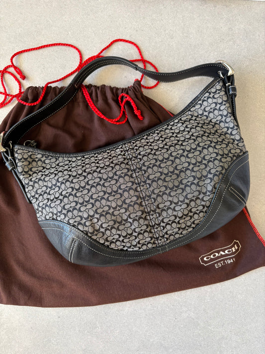 Coach Soho Shoulder Bag Black Monogram