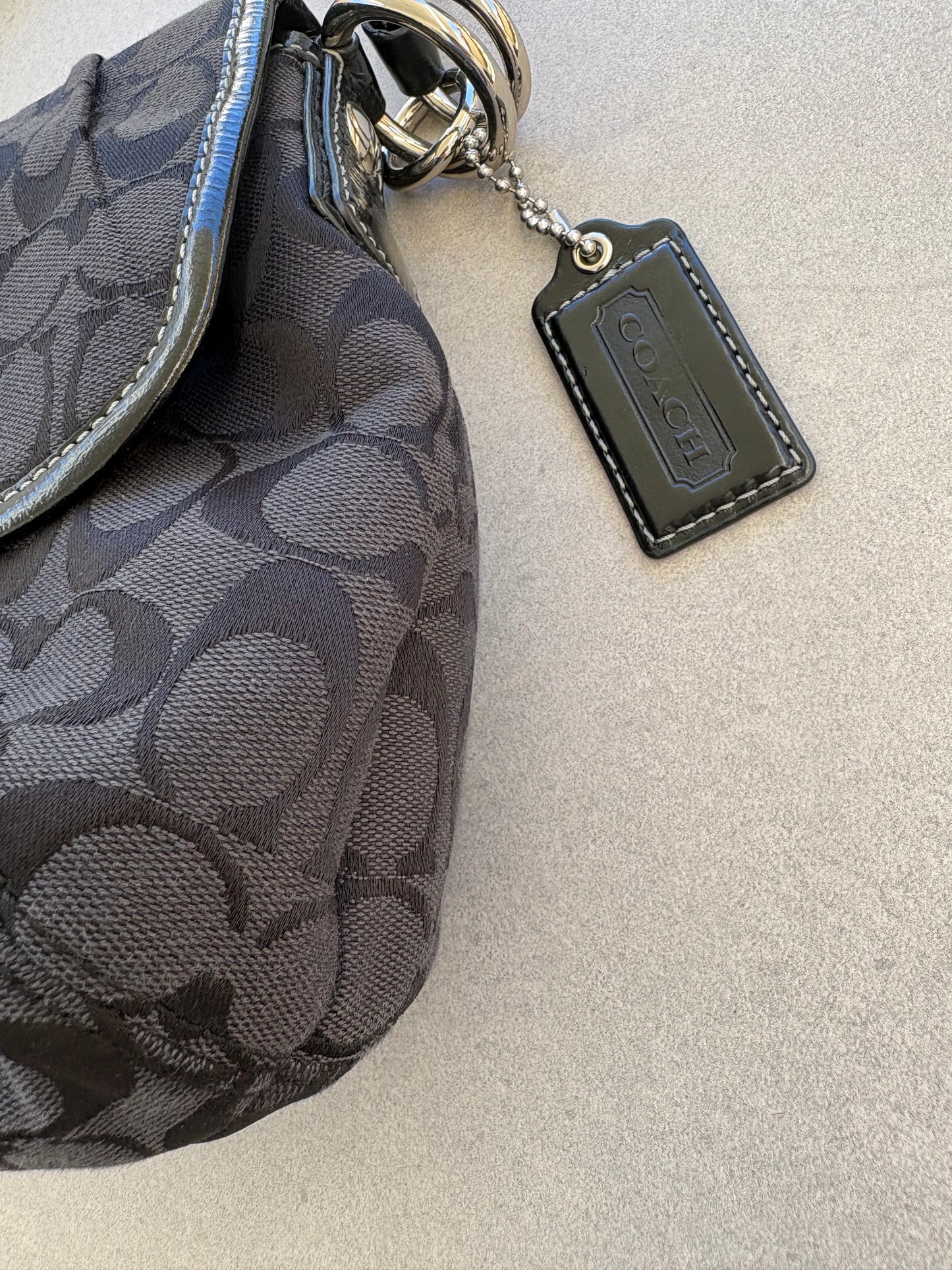 Coach Soho Black Monogram Shoulder Bag