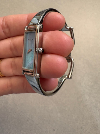 Gucci Stainless Steel Women Wrist Watch Mod 1500 L Blue Dial