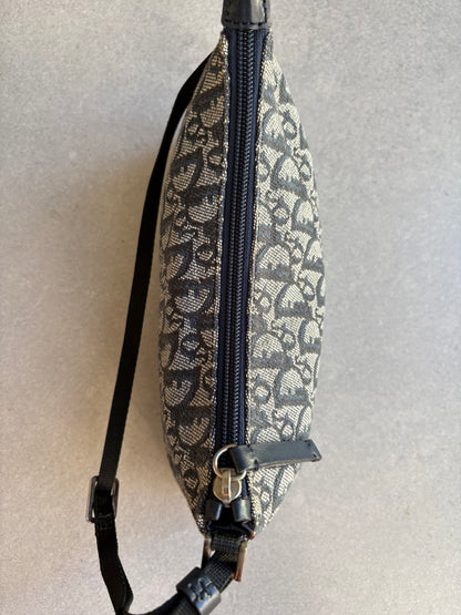Christian Dior 2000s Blue Trotter Monogram Shoulder Bag