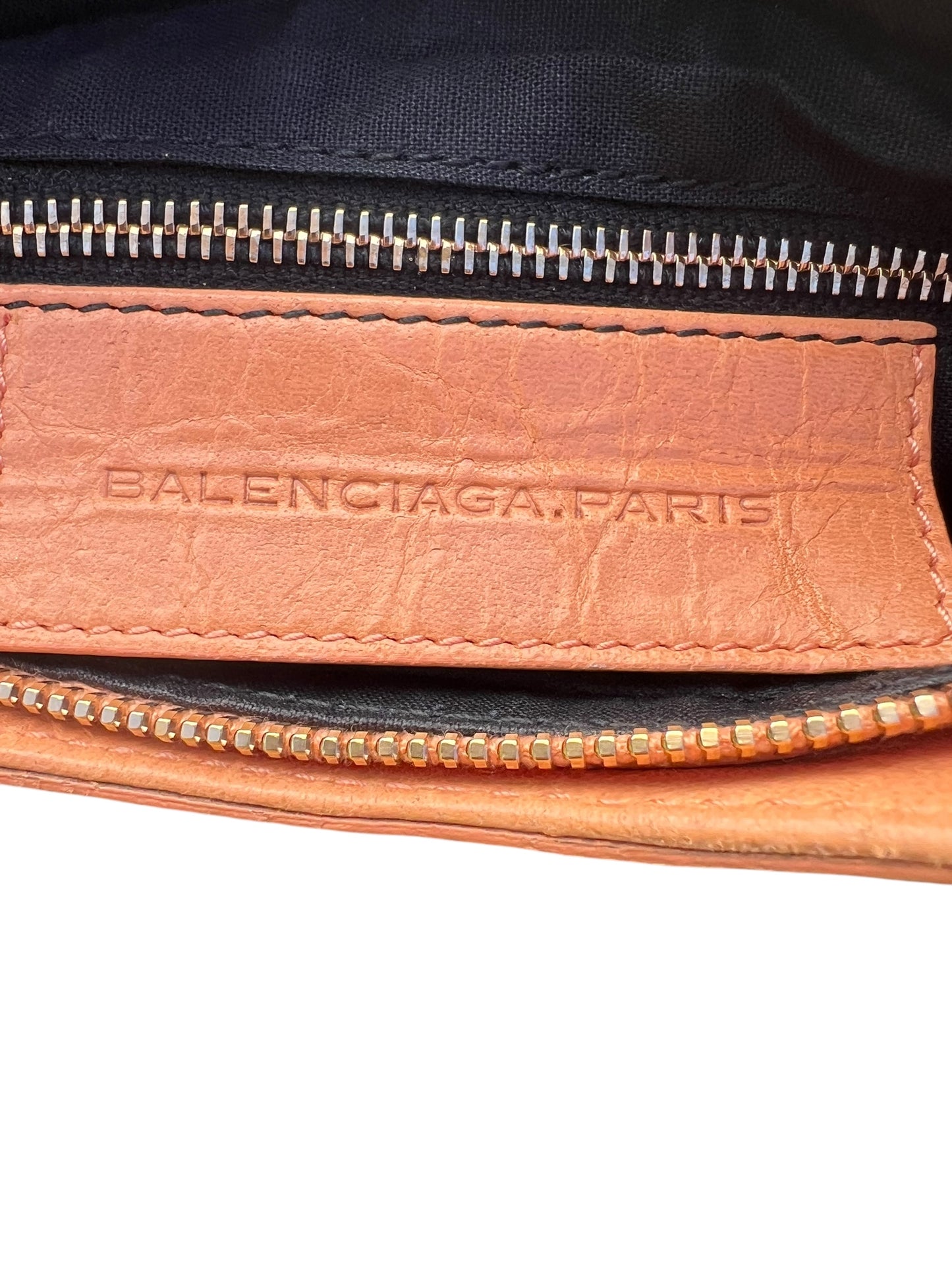 Balenciaga Orange Leather City Hip Crossbody Bag 2000s