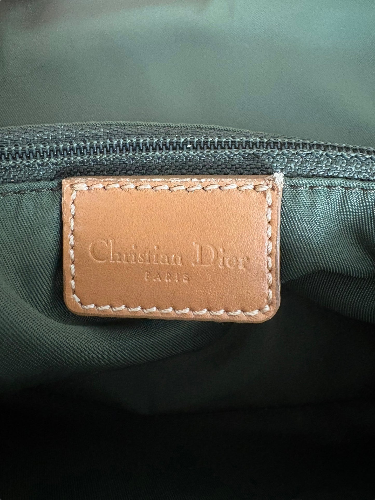 Christian Dior 2000s Green Trotter Monogram Malice Shoulder Bag