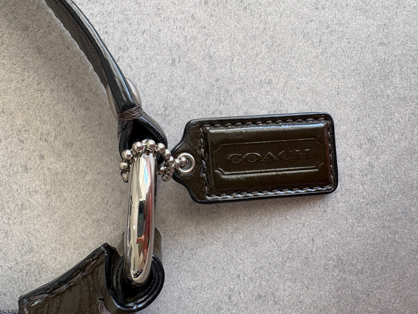 Coach Grey Monogram Shoulder Bag