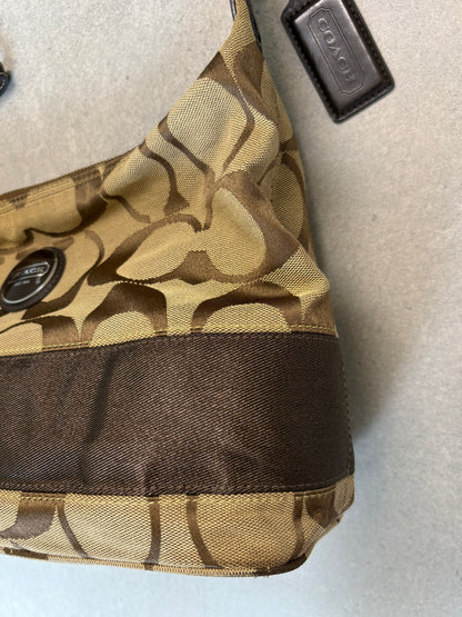 Coach Brown Monogram Hobo Shoulder Bag