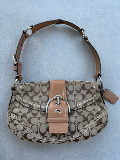 Coach Soho Brown Monogram Shoulder Bag